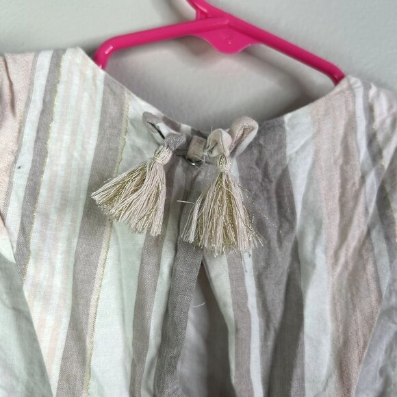 Tahari tan stripped summer dress size 3T - Picture 5 of 7